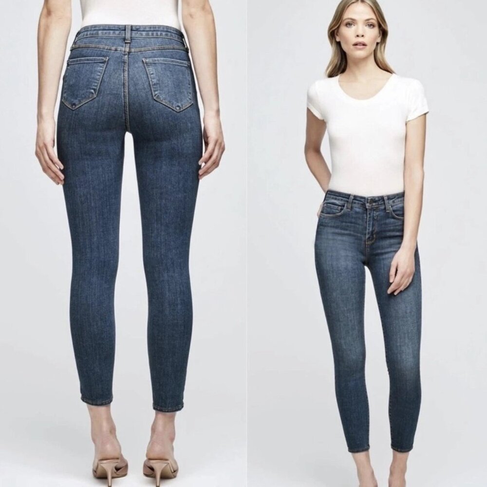 L'AGENCE MARGOT High Rise Cropped Skinny Stretch Jeans In Naples Wash 26 NWOT